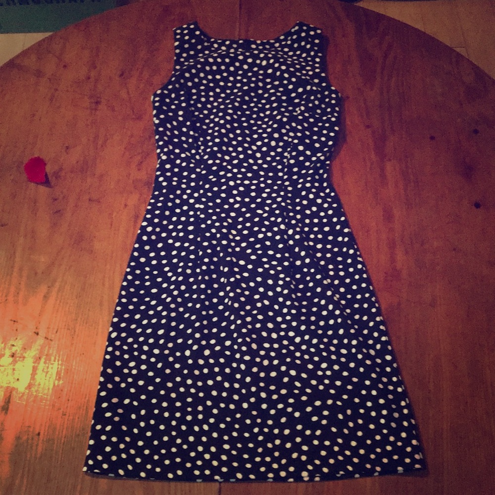 Handmade black and white polka dot dress.
